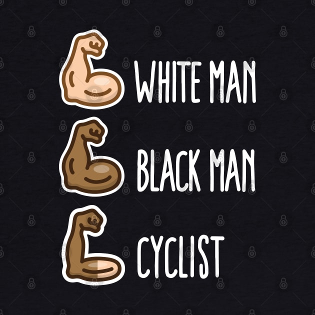 White man Black man Cyclist funny cycling biceps (light design by LaundryFactory